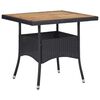 vidaXL Table d'ext&eacute;rieur Noir R&eacute;sine tress&eacute;e et bois d'acacia solide