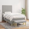 vidaXL Sommier &agrave; lattes de lit avec matelas Gris clair 80x200 cm Tissu