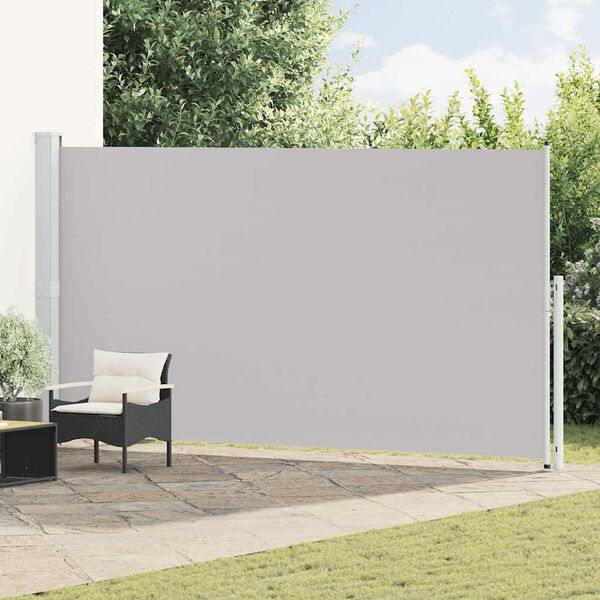 vidaXL Auvent lat&eacute;ral r&eacute;tractable de patio 200x500 cm Gris