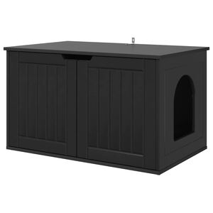 vidaXL Maison pour chat Noir 85 x 55 x 50,5 cm Bois d'ing&eacute;nierie