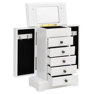 vidaXL Bo&icirc;te &agrave; bijoux avec miroir MDF 25 x 13,5 x 34 cm