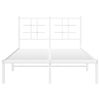 vidaXL Cadre de lit m&eacute;tal sans matelas et t&ecirc;te de lit blanc 120x190 cm