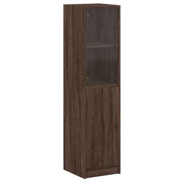 vidaXL Buffet avec porte en verre ch&ecirc;ne marron 35x37x142 cm