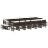 vidaXL Ensemble &agrave; manger de jardin et coussins 17 pcs marron rotin