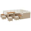 vidaXL Ensemble de canap&eacute; de jardin avec coussin 13 pcs Beige et cr&egrave;me
