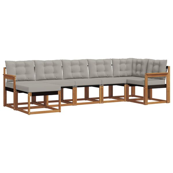 vidaXL Ensemble de canap&eacute;s d'ext&eacute;rieur 7 pcs Gris Naturel et Clair