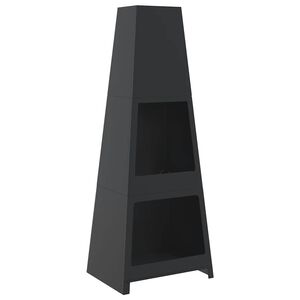 vidaXL Foyer ext&eacute;rieur avec design de tour de stockage de b&ucirc;ches acier