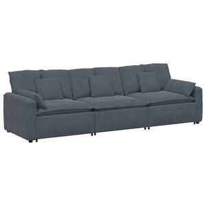 vidaXL Canap&eacute; modulaire avec coussins gris fonc&eacute;