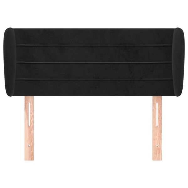 vidaXL Tête de lit avec oreilles Noir 93x23x78/88 cm Velours