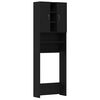 vidaXL Meuble pour machine &agrave; laver en ch&ecirc;ne noir 64 x 25,5 x 190 cm