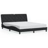 vidaXL Cadre de lit avec LED sans matelas noir 160x200 cm velours