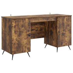 vidaXL Bureau Ch&ecirc;ne fum&eacute; 142,5 x 50 x 75 cm Bois d'ing&eacute;nierie