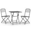 vidaXL Ensemble &agrave; manger de jardin 3 pcs Maille M&eacute;tal Anthracite