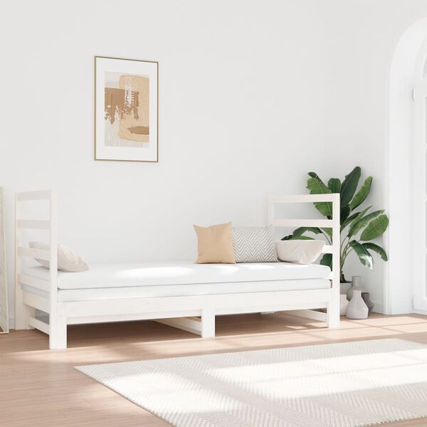 vidaXL Lit coulissant sans matelas blanc 2x(90x190) cm