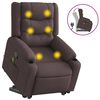 vidaXL Fauteuil inclinable de massage Marron fonc&eacute; Tissu