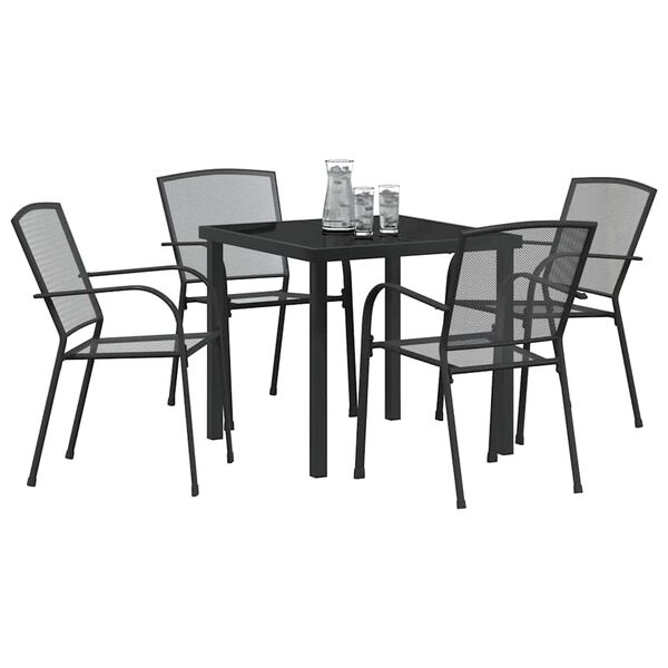 vidaXL Ensemble de salle &agrave; manger pour jardin 5 pcs Anthracite