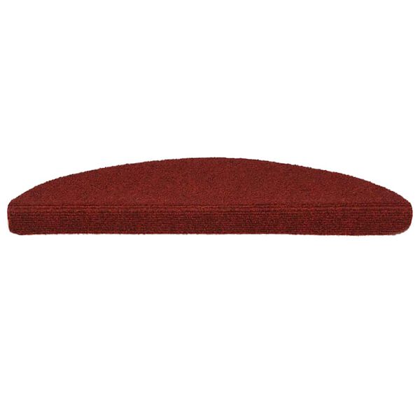vidaXL Tapis d'escalier autocollants 20 pi&egrave;ces 56 x 17 x 3 cm Rouge bordeaux Demi-rond