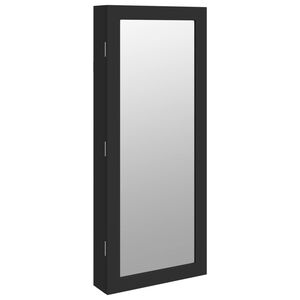 vidaXL Armoire &agrave; bijoux avec miroir et &eacute;clairage LED mural noir