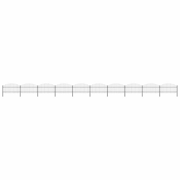 vidaXL Cl&ocirc;ture de jardin avec dessus en forme de lance en acier 1781,5 x 125 cm Noir