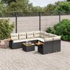 vidaXL Salon de jardin 9 pcs avec coussins noir r&eacute;sine tress&eacute;e