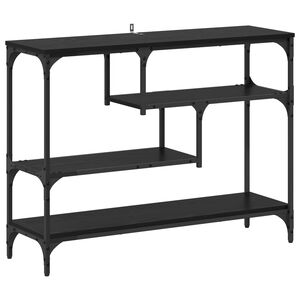 vidaXL Table console Ch&ecirc;ne noir 100 x 30 x 75 cm Bois d'ing&eacute;nierie