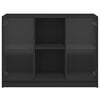 vidaXL Buffet noir 102x37x75,5 cm bois d'ingénierie