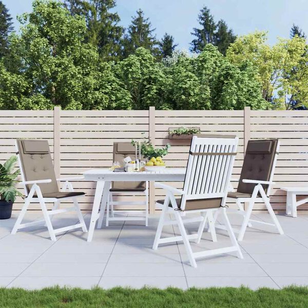 vidaXL Coussins de chaise &agrave; dossier haut lot de 4 taupe tissu oxford