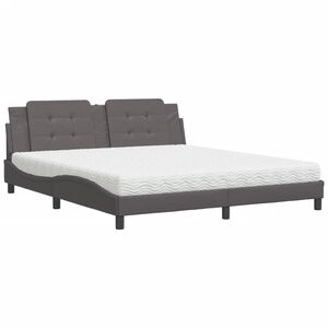 vidaXL Lit avec matelas Zadar gris 180x200 cm similicuir