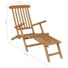 vidaXL Chaises de terrasse et repose-pied lot de 2 Bois de teck solide