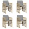 vidaXL Chaises de jardin avec coussins lot de 4 m&eacute;lange beige