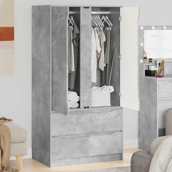 vidaXL Cabinet de salle de bain Gris b&eacute;ton 79,5 x 49 x 156 cm