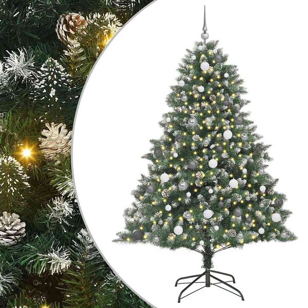 vidaXL Sapin de No&euml;l artificiel Vert 210 cm PVC, plastique et acier