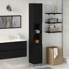 vidaXL Cabinet de salle de bain avec porte Chêne noir 30 x 30 x 190 cm