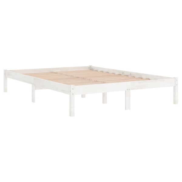 vidaXL Cadre de lit sans matelas blanc bois massif 200x200 cm