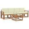 vidaXL Ensemble de canap&eacute;s d'ext&eacute;rieur 5 pcs Naturel et Cr&egrave;me