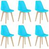 vidaXL Chaises &agrave; manger lot de 6 bleu plastique