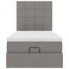 vidaXL Cadre de lit ottoman avec matelas taupe 80x200 cm tissu
