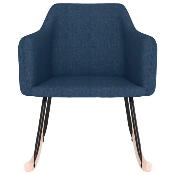 vidaXL Chaise &agrave; bascule Bleu Tissu