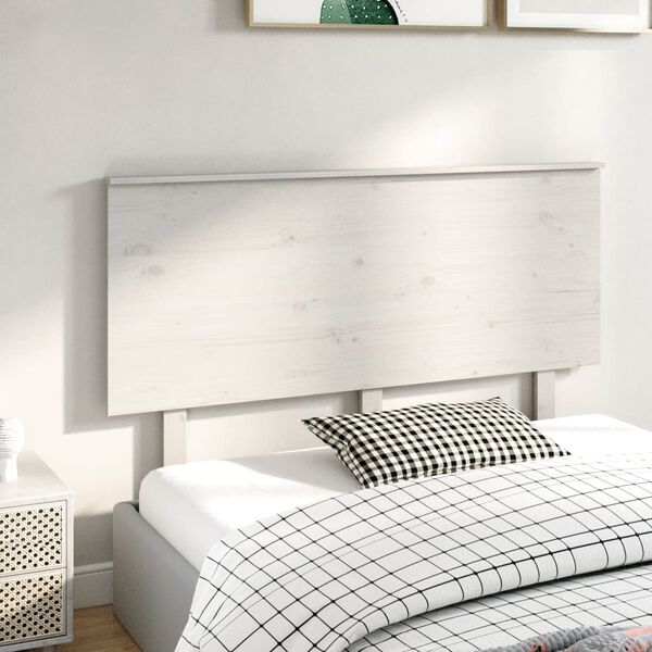 vidaXL T&ecirc;te de lit Blanc 144x6x82,5 cm Bois massif de pin