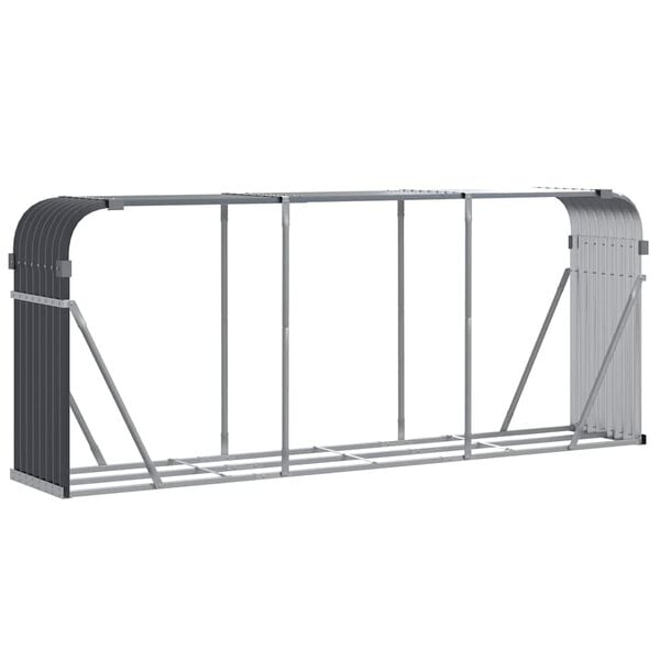 vidaXL Porte-bûches Anthracite 234 x 45 x 100 cm Acier galvanisé