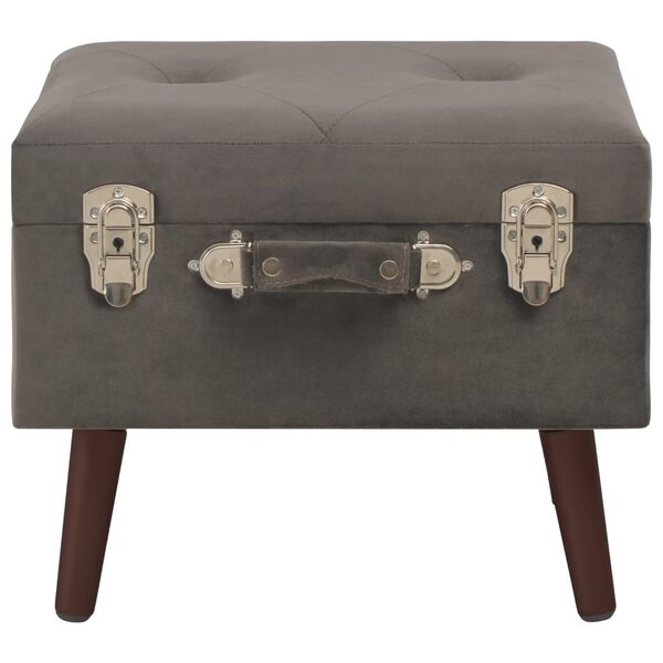 vidaXL Tabouret de rangement Gris 40 cm Velours