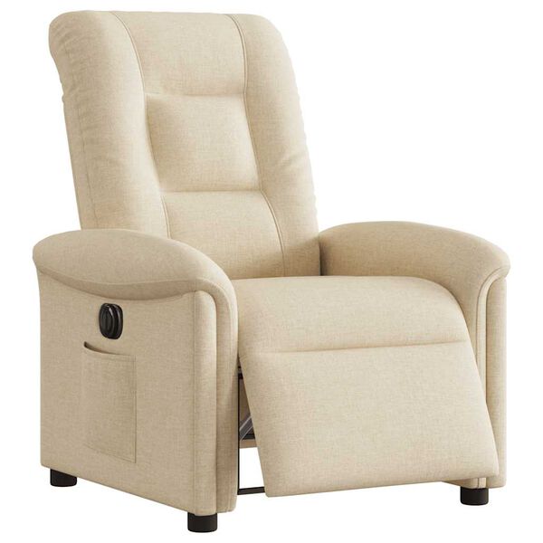 vidaXL Fauteuil inclinable &eacute;lectrique Cr&egrave;me Tissu