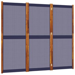 vidaXL Cloison de s&eacute;paration 3 panneaux bleu fonc&eacute; 210x180 cm
