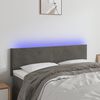 vidaXL T&ecirc;te de lit &agrave; LED Gris fonc&eacute; 144x5x78/88 cm Velours