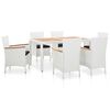vidaXL Salon de jardin 7 pcs r&eacute;sine tress&eacute;e blanc