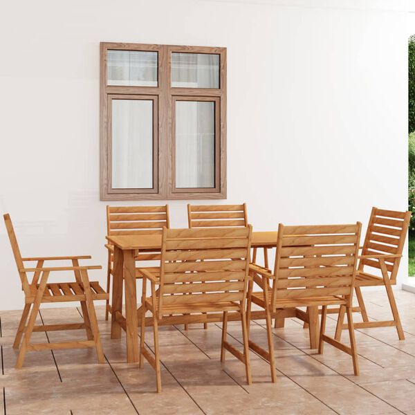 vidaXL Ensemble &agrave; manger de jardin 7 pcs Bois d'acacia solide