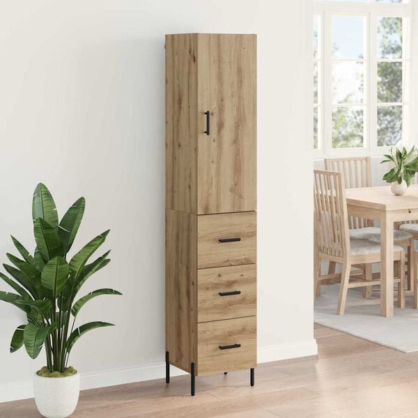 vidaXL Haut Armoire avec tiroir Ch&ecirc;ne artisanal 34,5 x 34 x 180 cm