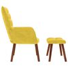 vidaXL Fauteuil relax avec tabouret en velours jaune