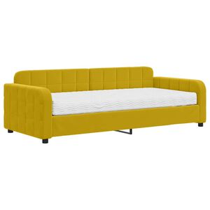 vidaXL Lit de jour avec matelas jaune 90x200 cm velours