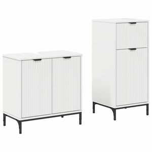 vidaXL Ensemble de mobilier de salle de bain avec tiroir 2 pcs Blanc